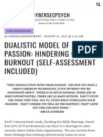Dualistic Model of Passion: Hindering Cyber Burnout (Self-Assessment Included) - CyberSecPsych