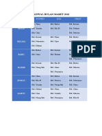 Jadwal Bulan Maret 2021