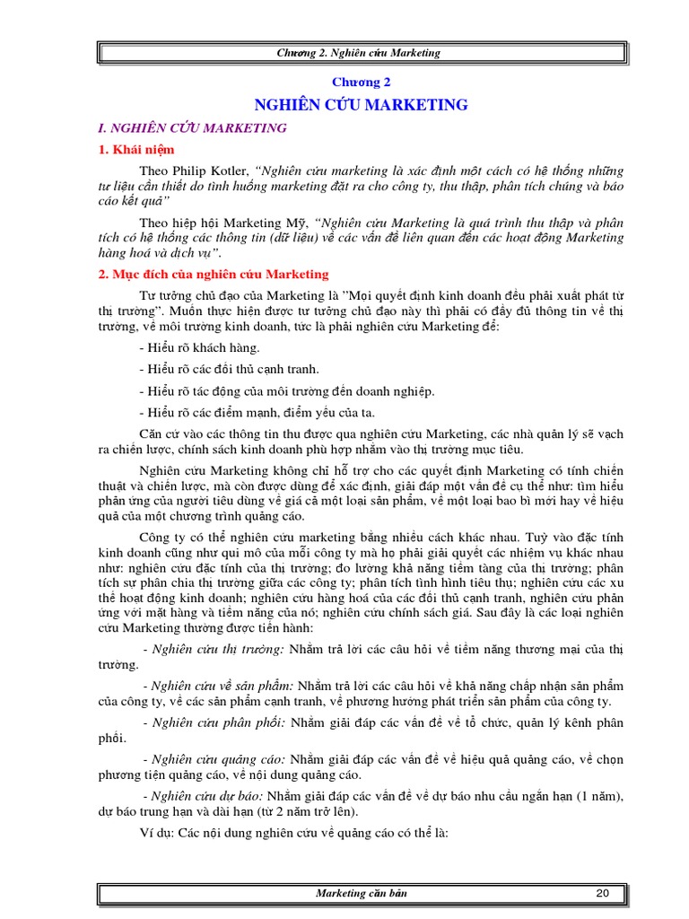 Chương 2. Nghiên C U Marketing | PDF