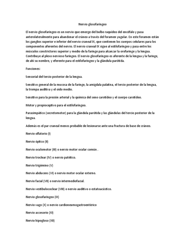 Nervio Glosofaríngeo Pdf