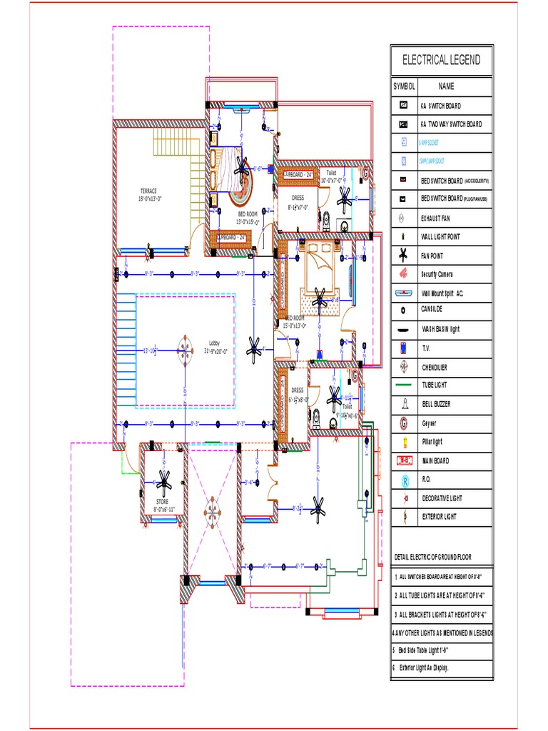 Ground Floor Electrical Layout | PDF | Building Engineering ...