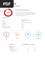 Comprehensive Report: Acunetix Threat Level 3