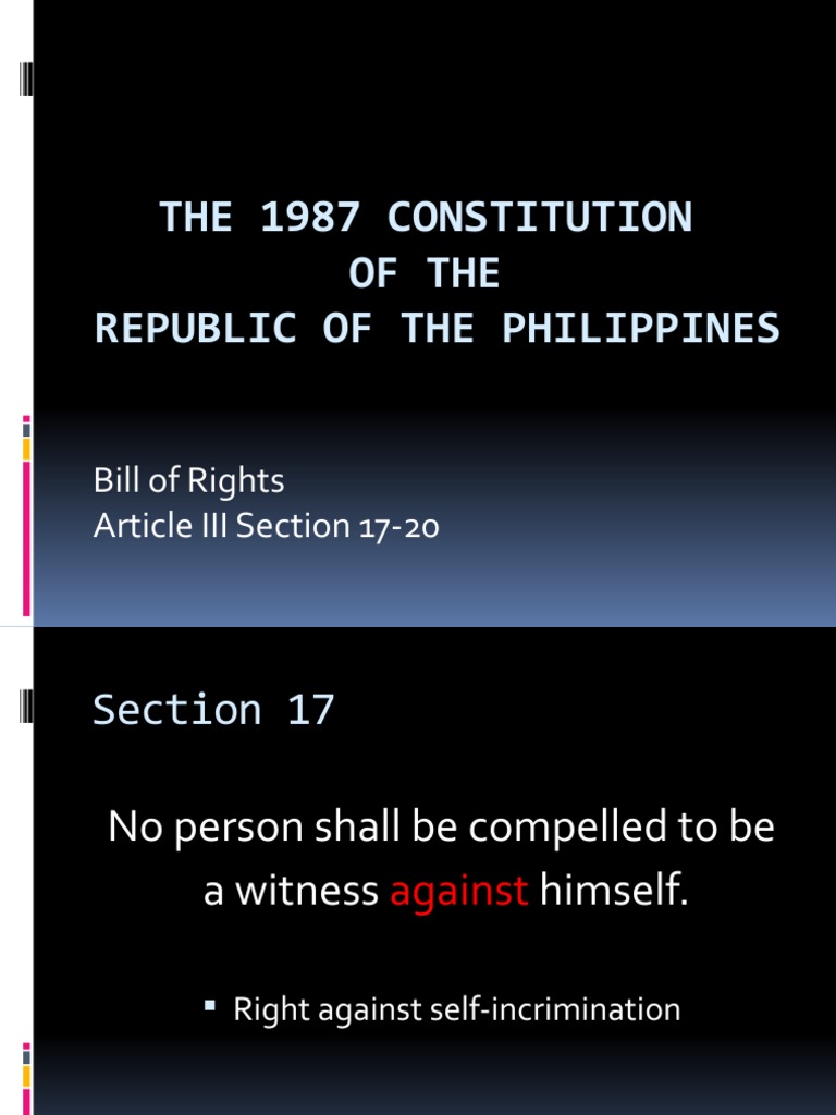 Section 17: Right Against Self-Incrimination | PDF | Social Science