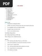 Table of Content: Css Notes