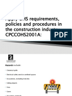 CPCCOHS2001A - Apply OHS Requirements
