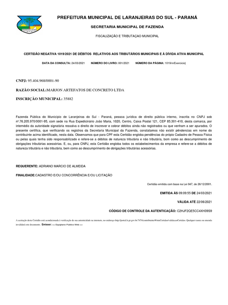 CND - Municipal | PDF | Business