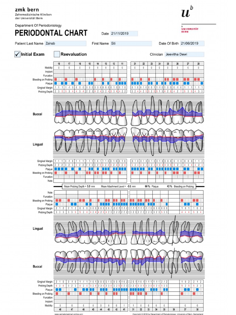 Periodontal Chart - Department of Periodontology - School of Dental ...