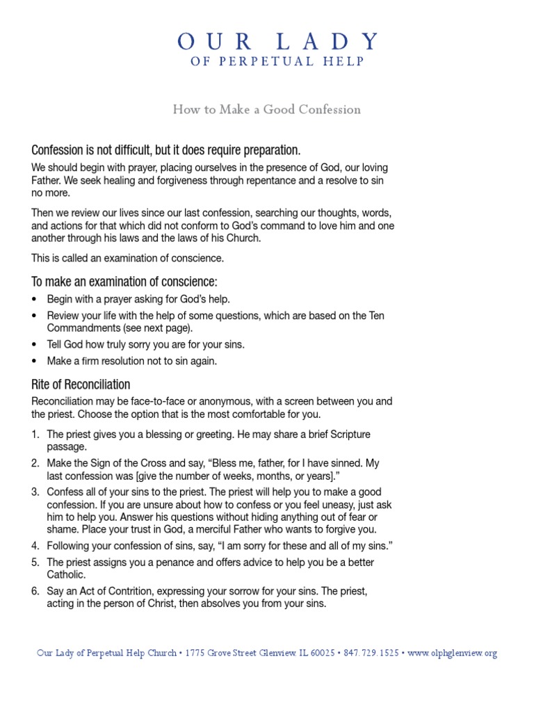 How To Make A Good Confession PDF Confession (Religion) Christian