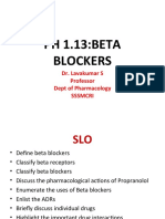 PH 1.13:BETA Blockers: Dr. Lavakumar S Professor Dept of Pharmacology Sssmcri
