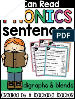 Phonics Sentences Blends and Digraphs From A Teachable Teacher