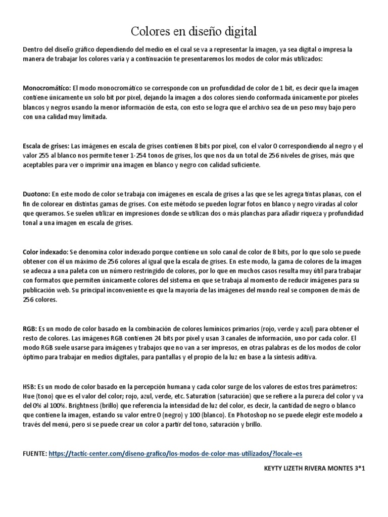 Modos de Color en Diseño Digital | PDF | Píxel | Color
