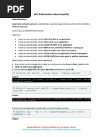 Lab: Kubernetes Network Policy: # Kubectl Run Web-01 - Image Nginx - Labels App Web