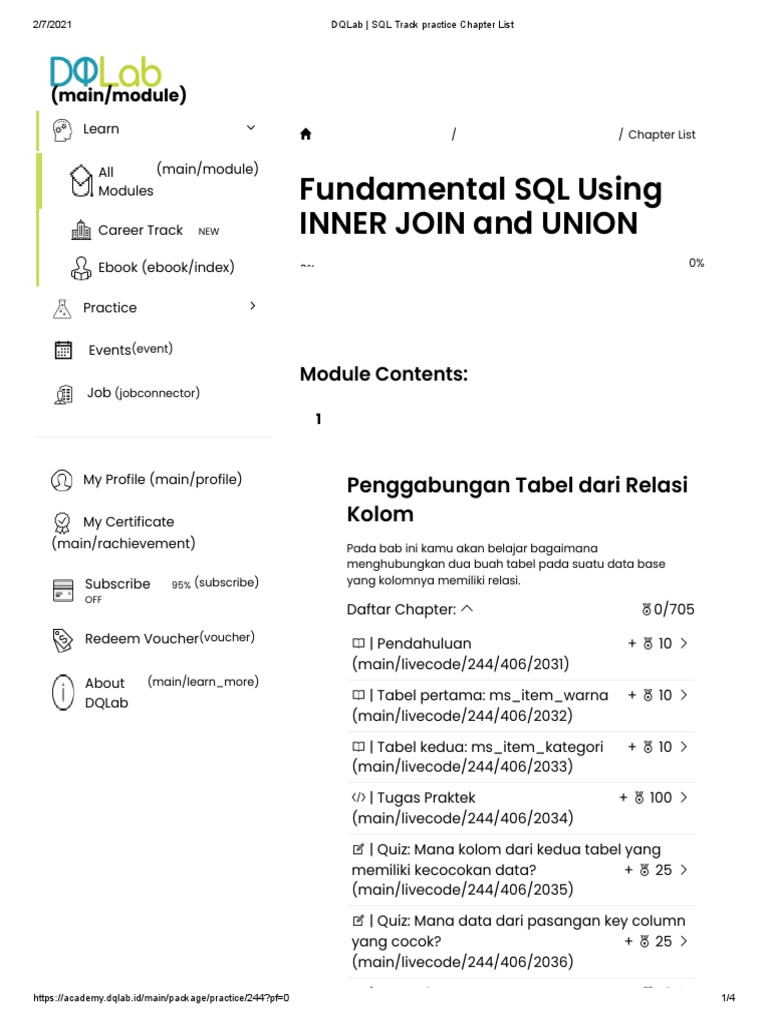 Fundamental SQL Using INNER JOIN and UNION | PDF | Metode & Bahan Ajar