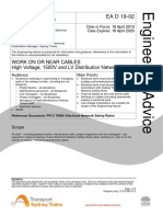 Work On or Near Cables High Voltage, 1500V and LV Distribution Networks