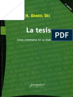 La Tesis. Como Orientarse en Su Elaboración - H. Daniel Dei