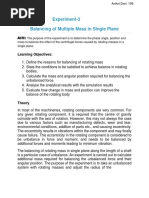 Experiment-3 Balancing of Multiple Mass in Single Plane