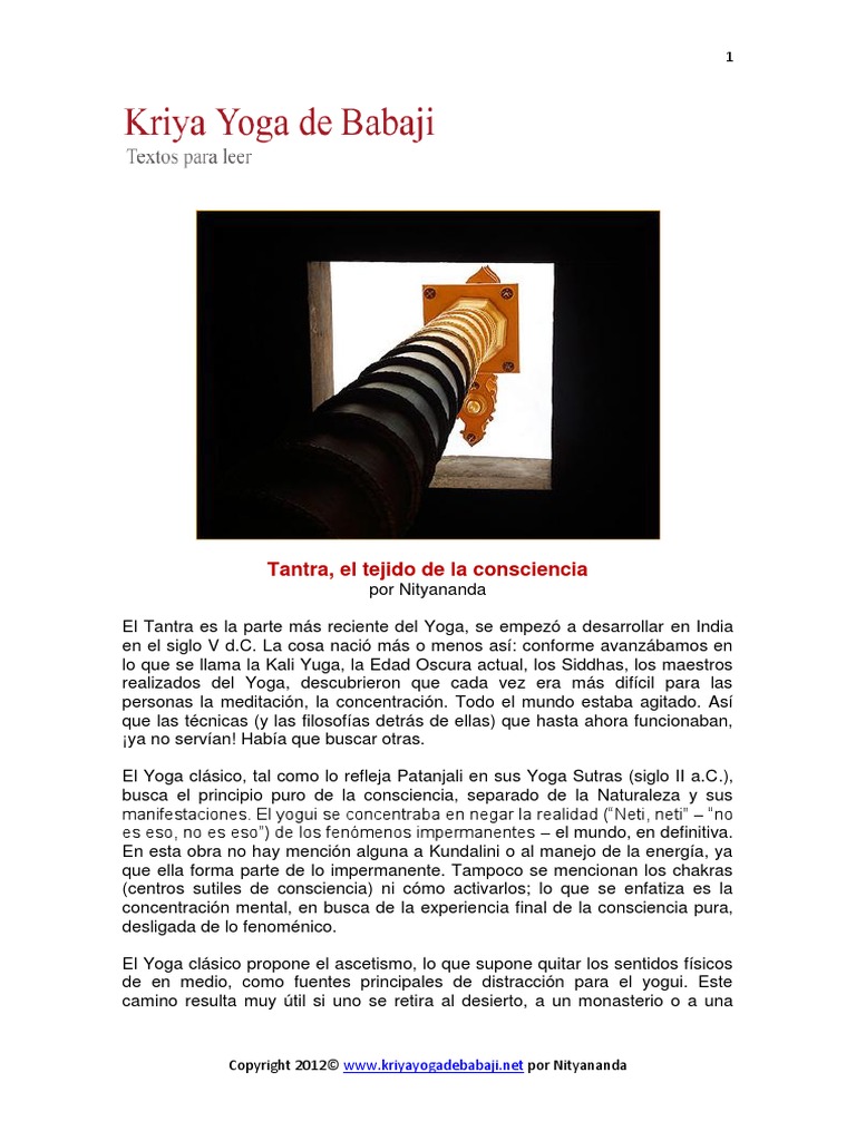 Tantra, El Tejido de La Consciencia | PDF | Tantra | Yoga