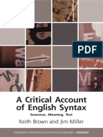 Brown Keith Miller Jim a Critical Account of English Syntax