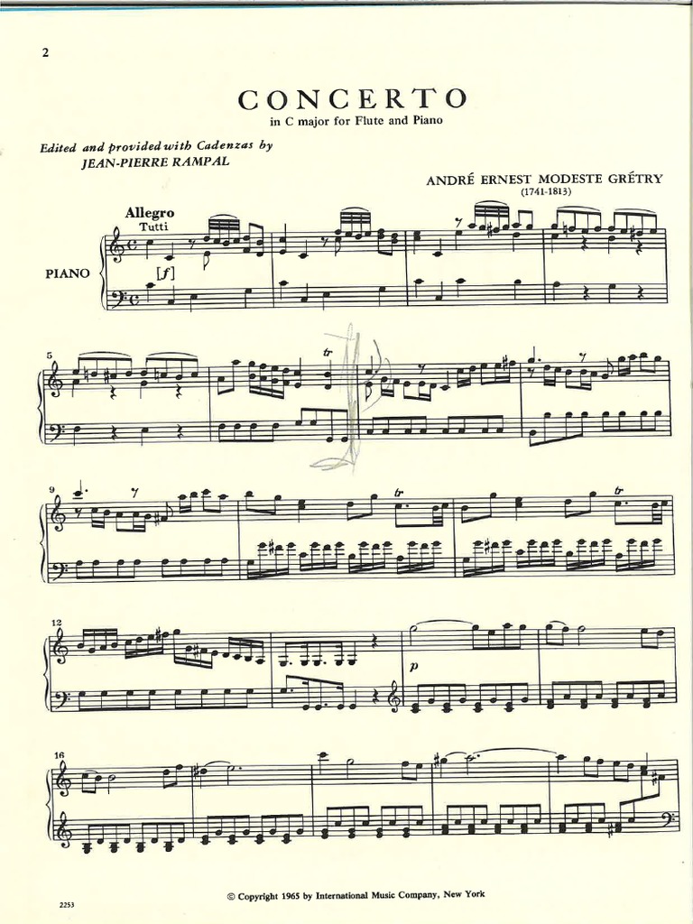 Grétry Flute Concerto in C Major PDF