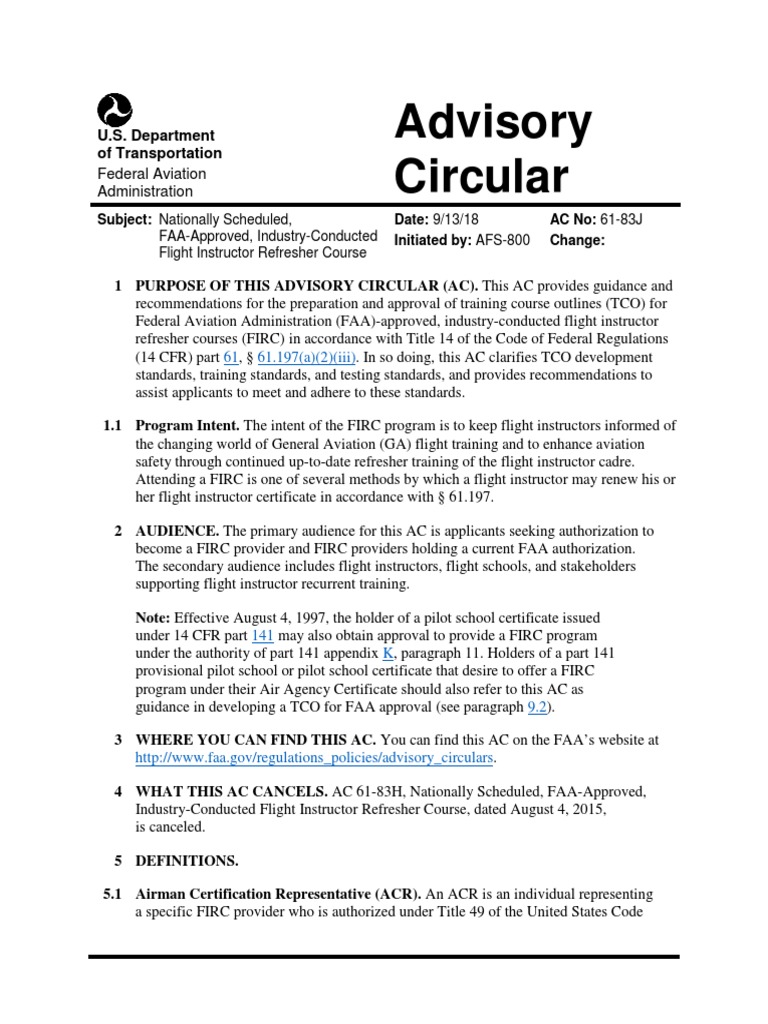 Advisory Circular 61 61.197 (A) (2) (Iii) PDF Flight Instructor