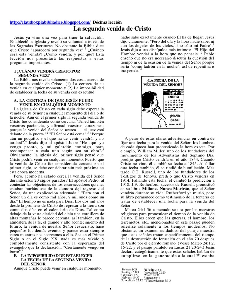La Segunda Venida de Cristo | PDF | La resurrección de Jesús | Jesús