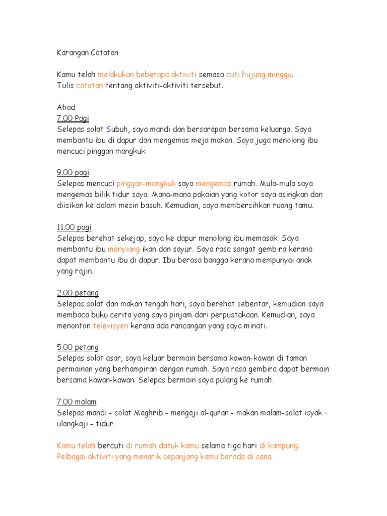 Karangan Jenis Catatan Karangan Jenis Catatan