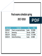 Final Exam Schedule