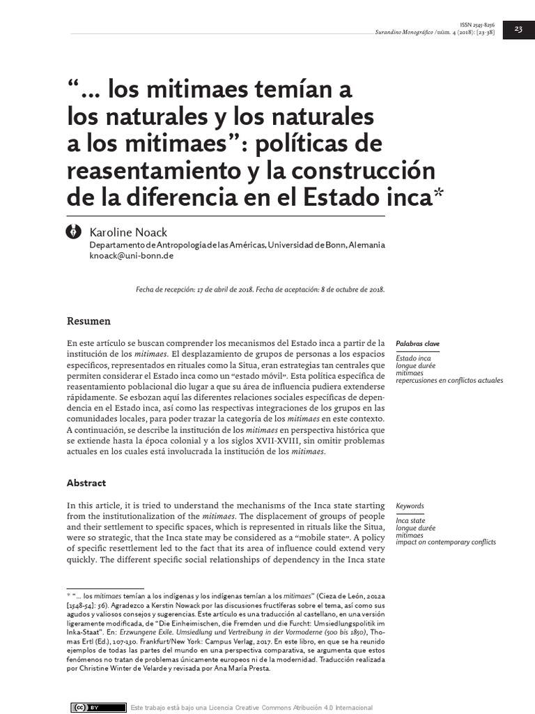 Mitimaes PDF Imperio Inca Estado (política)