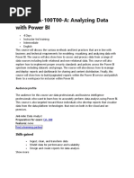 Course DA-100T00-A: Analyzing Data With Power BI: Audience Profile