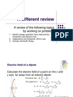 A Different Review: A Review of The Following Topics by Working On Problems