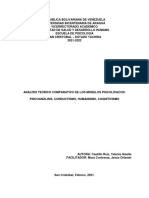 Análisis Teórico Comparativo de Los Modelos Psicológicos: Psicoanálisis, Conductismo, Humanismo, Cognitivismo