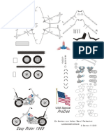 (Paper Model Motorcycle) CPT America's Harley From Easy Rider