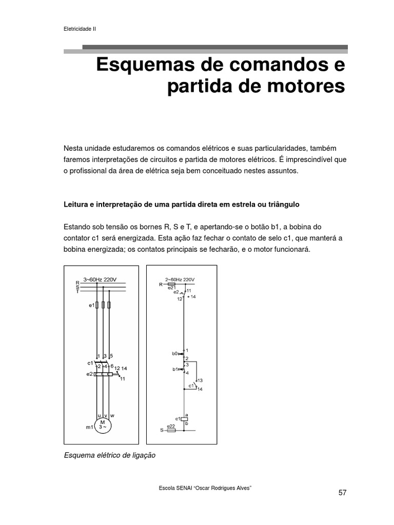 06 - Esquemas de Comandos e Partida de Motores | PDF | Transformador | Relé
