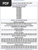    Nirmal NR-209 | 29.01.2021 | Kerala lottery Result