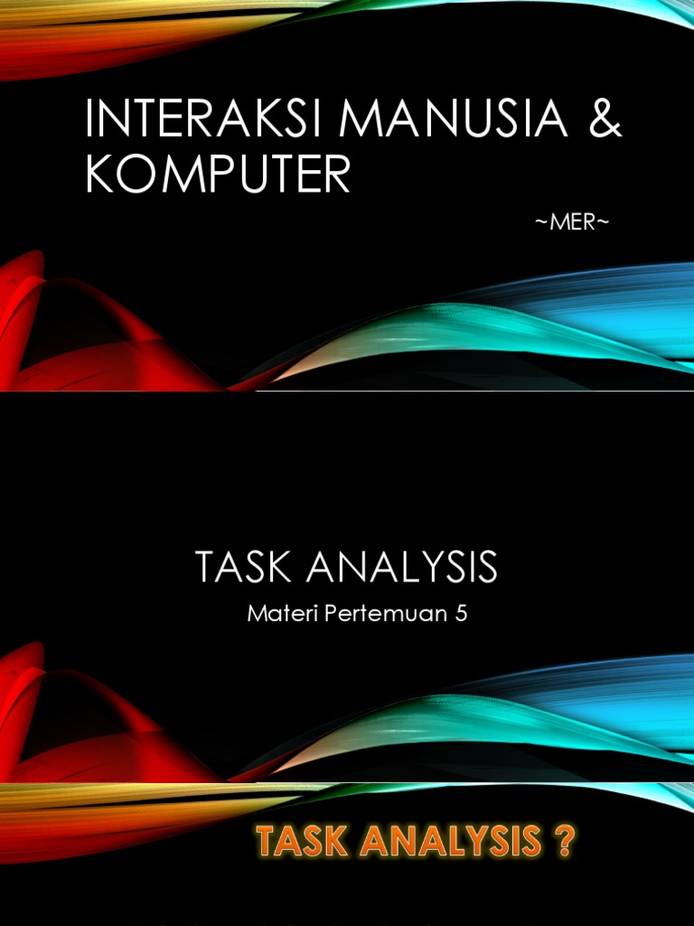 Materi 5-7 Merry (Task Analysis, Interaction Paradigm, Usability) | PDF