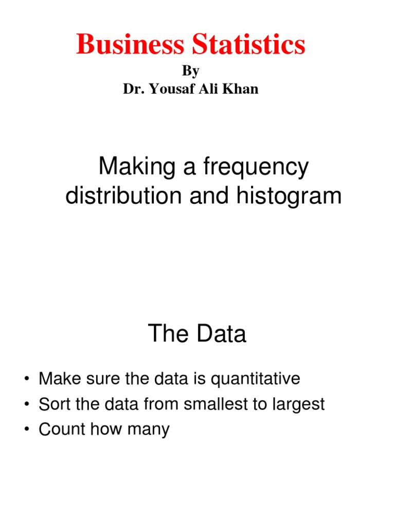 Business Stats: Frequency & Histograms | PDF | Histogram | Numbers