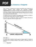 Matematica - Seno, Cosseno e Tangente