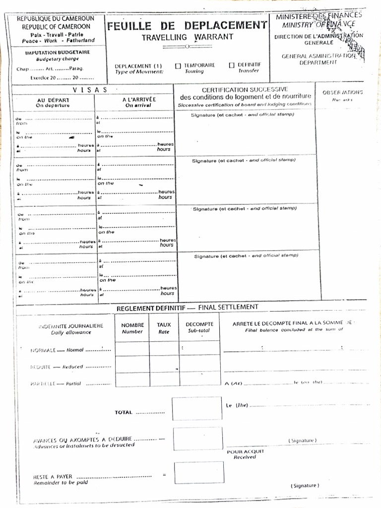 Cma Feuille de Deplacement 2020 PDF