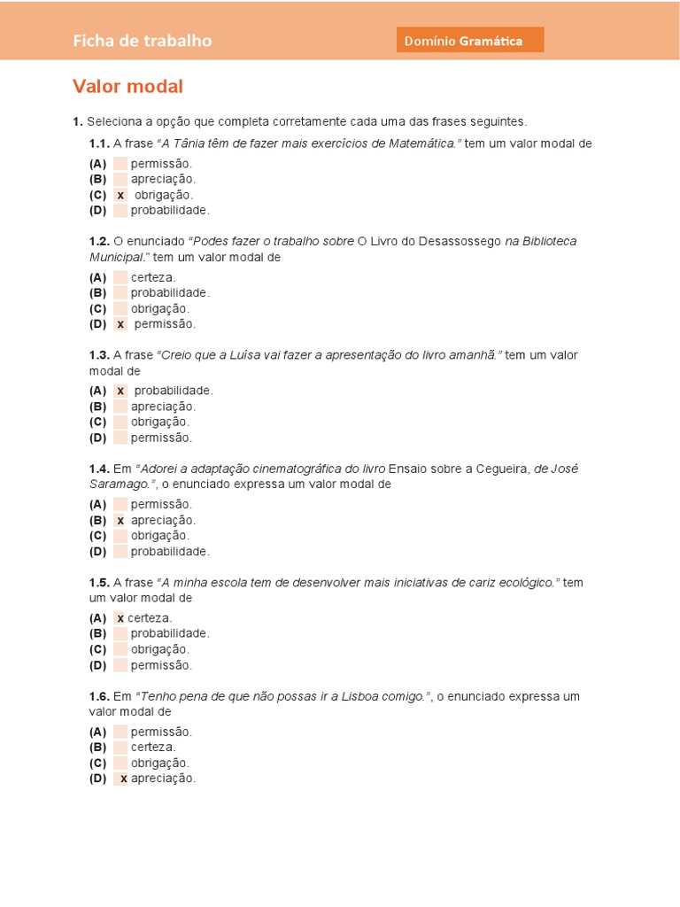 Ficha de Trabalho Valor Modal | PDF | Science | Ciência (geral)