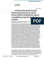 Determining The Level of Social Distancing Necessary To Avoid Future COVID 19 Epidemic Waves: A Modelling Study For North East London