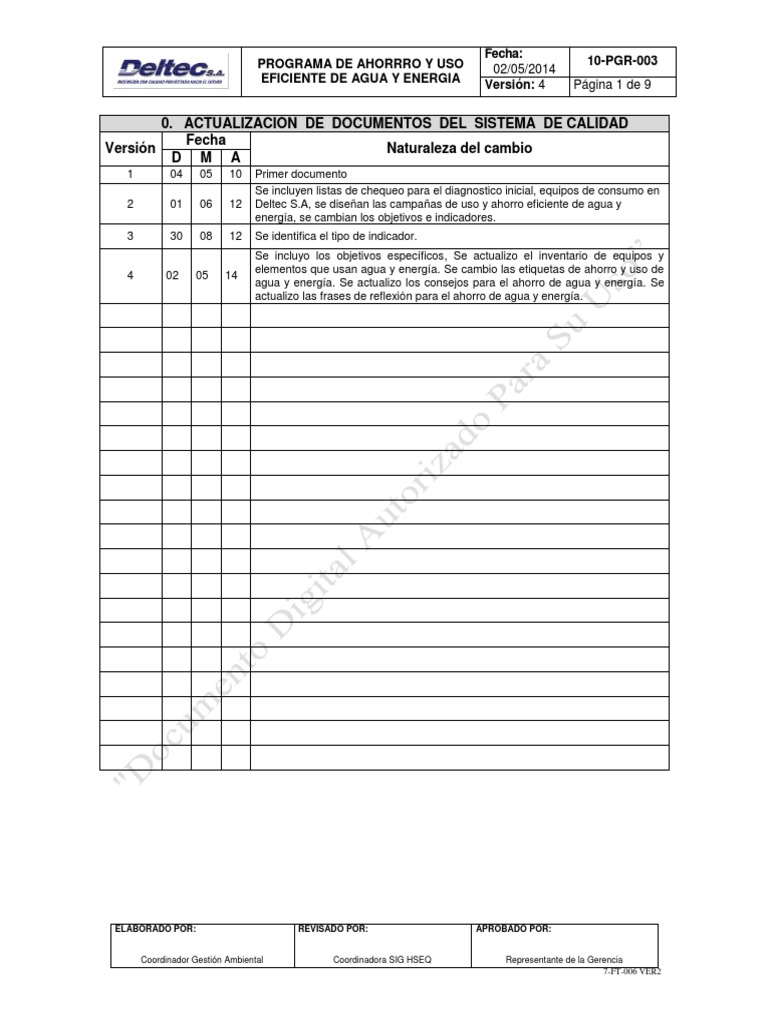 10-PGR-003 VER 4 Programa Ahorro y Uso Eficiente de Agua y Energia ...