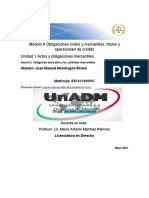 Módulo 9 Obligaciones Civiles y Mercantiles, Títulos y Operaciones de Crédito Unidad 1 Actos y Obligaciones Mercantiles