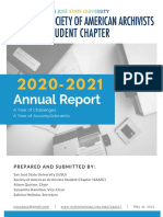 2020-2021 Annual Report, Society of American Archivists Student Chapter, San Jose State University