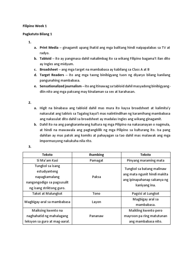 Filipino Week 1 Pdf