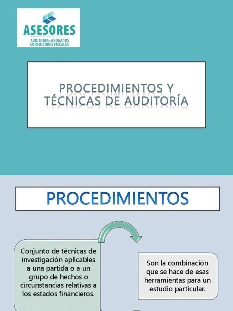 6_Técnicas y Procedimientos de Auditoría OK | PDF | Contralor ...