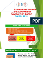 Akreditasi PAUD dan PNF Kalbar 2016