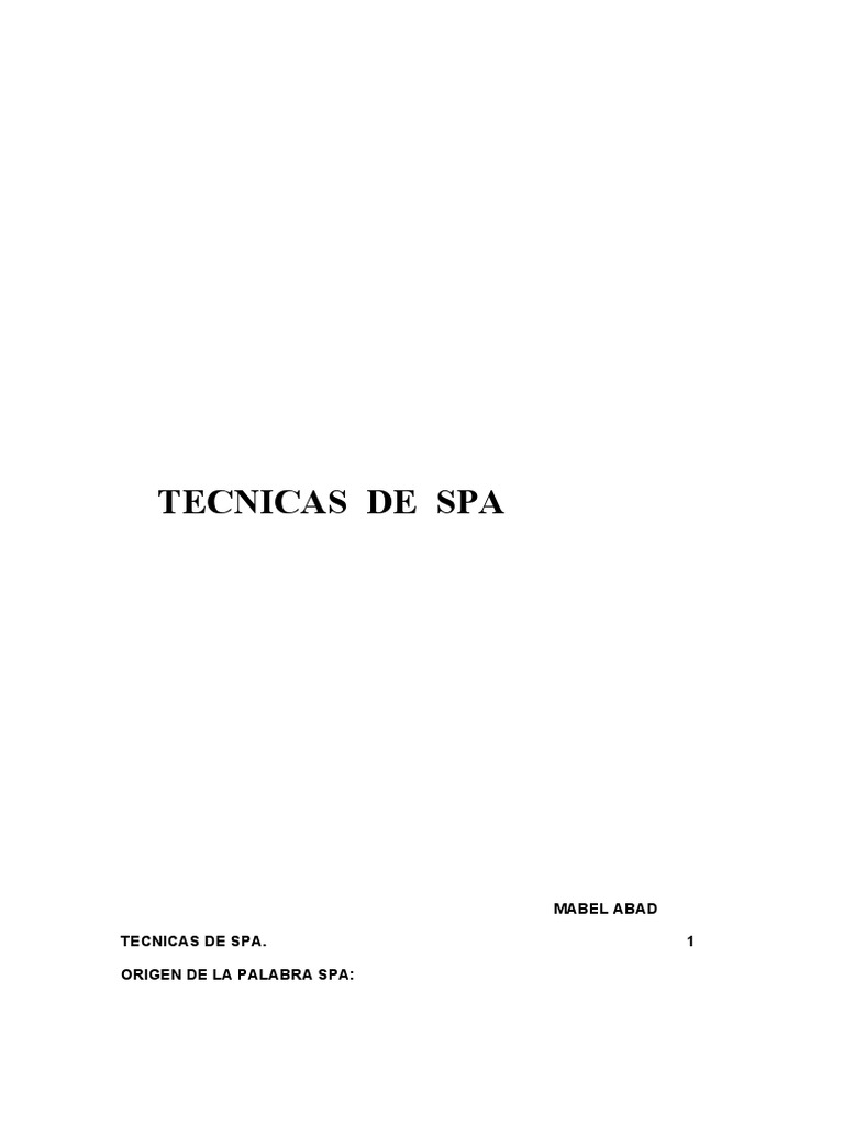 Origen y Tipos de Spa | PDF | Aceite de coco | Petróleo