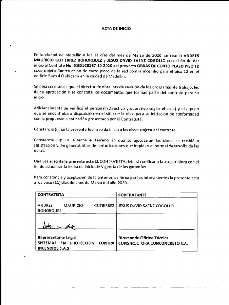 Acta de Inicio | PDF