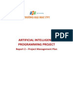 Artificial Intelligence Programming Project: Report 2 - Project Management Plan