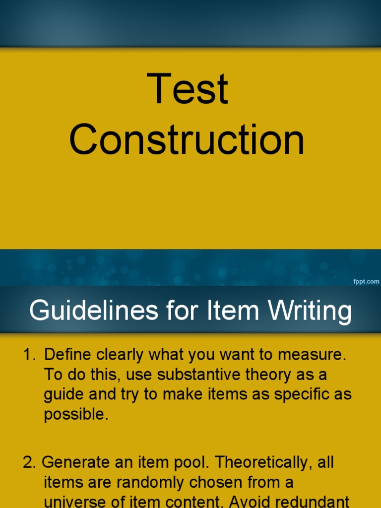 5 - Test Construction | PDF | Likert Scale | Evaluation Methods